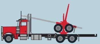 Trainworx N 47983 Peterbilt 379 Log Truck with Trailer - Assembled - Red, Black