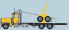 Trainworx N 47985 Peterbilt 379 Log Truck with Trailer - Assembled - Yellow, Black