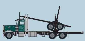 Trainworx N 47986 Peterbilt 379 Log Truck with Trailer - Assembled - Koch Logging (green, black)