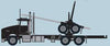 Trainworx N 48081 Kenworth T800 Log Truck with Trailer - Assembled - Black