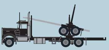 Trainworx N 49081 Kenworth W900 Log Truck with Trailer - Assembled - Black
