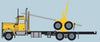 Trainworx N 49085 Kenworth W900 Log Truck with Trailer - Assembled - Yellow, Black