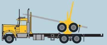Trainworx N 49085 Kenworth W900 Log Truck with Trailer - Assembled - Yellow, Black