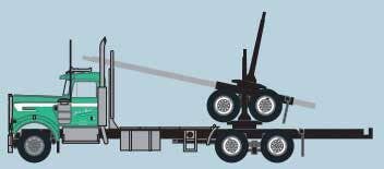 Trainworx N 49087 Kenworth W900 Log Truck with Trailer - Assembled - Jack Buell (green, white)