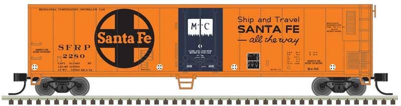 Atlas Trainman N 50006467 50' Mechanical Reefer - Santa Fe SFRP #2244 (orange, black)