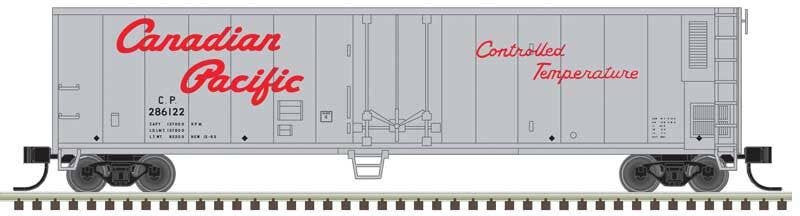 Atlas Trainman N 50006475 50' Mechanical Reefer - Canadian Pacific #286116 (silver, red, Script Lettering)