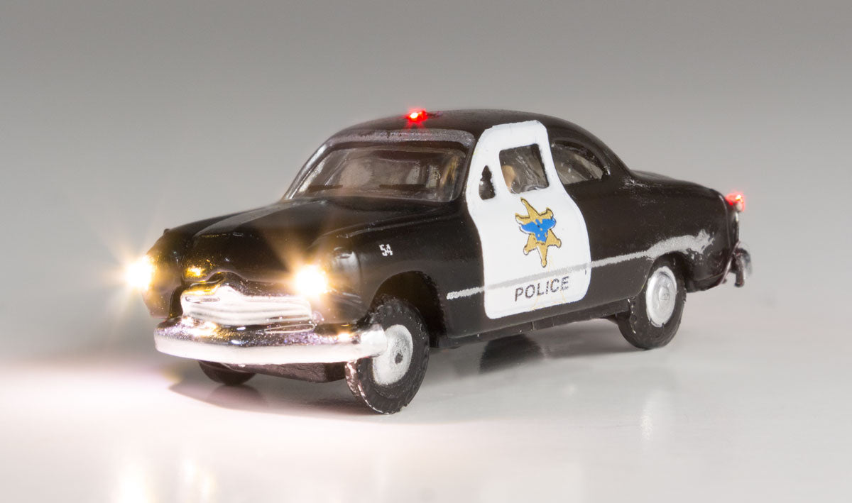 Woodland Scenics 5613 Just Plug(R) Lighted Vehicle Police Car (black, white)