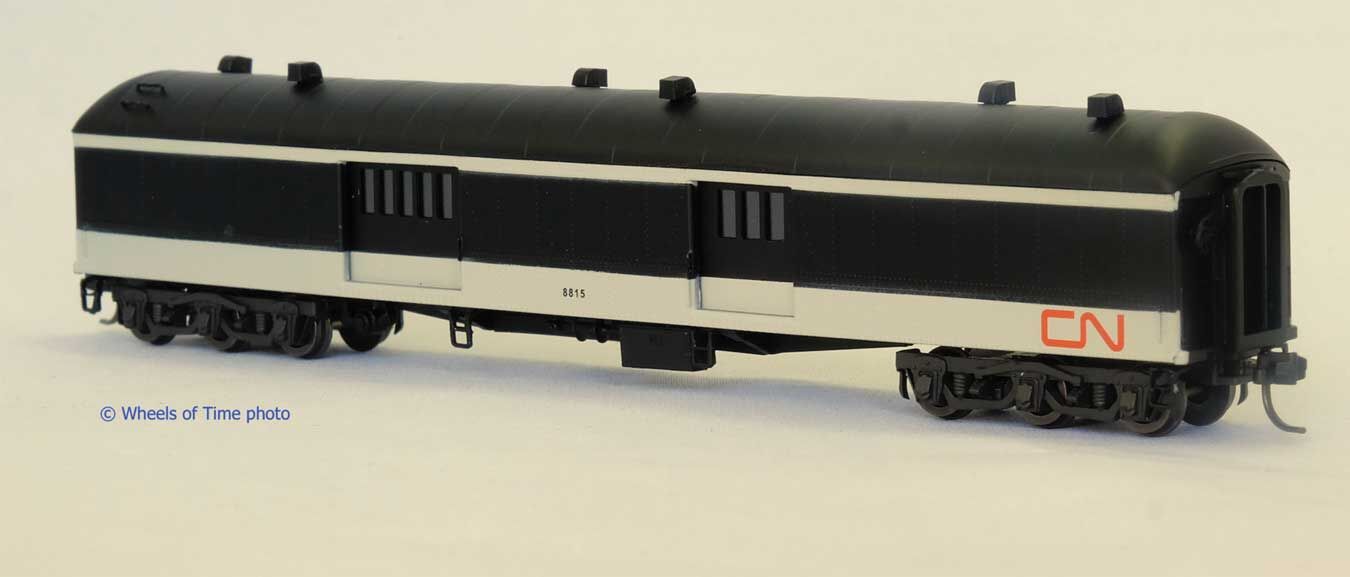 Wheels of Time N 25008 Class BE-73-D 70' Baggage-Express w/Arched Roof - Canadian National #8815 (Post-1961 Scheme, black, white, Noodle Logo)