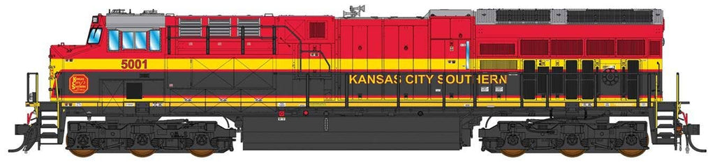 Intermountain HO 497107 GE ET44C4 Tier 4 - DCC (ESU Lokpilot) - Kansas City Southern (red, black, yellow)