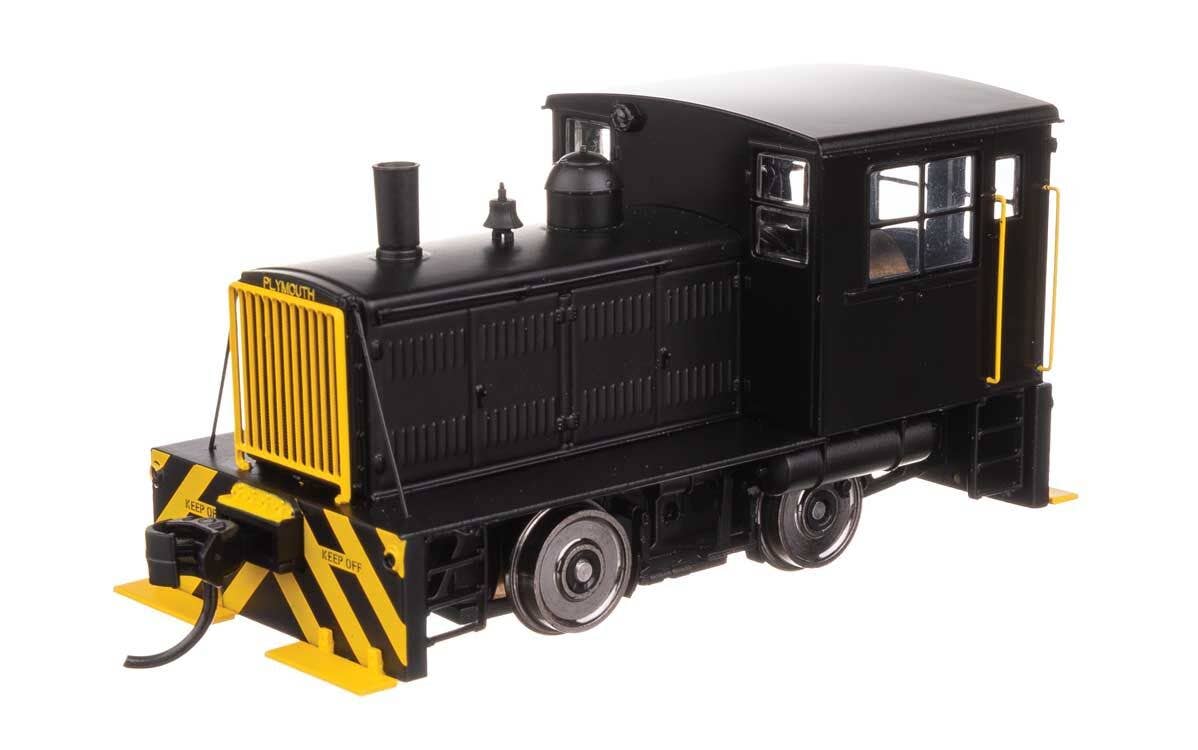 Walthers HO 20019 Plymouth ML-8 Industrial Switcher - DCC only - Black with Yellow Stripes