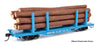 Walthers HO 50918 45' Logging Flatcar - Ready to Run - Georgia Pacific #223