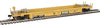 Walthers HO 5630 Thrall Rebuilt 40' Well Car - Trailer-Train DTTX #53091 (yellow, black; Black & White Logo)