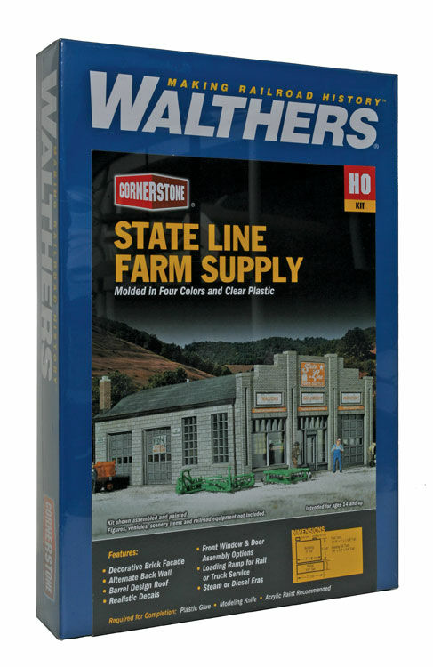 Walthers Cornerstone 2912 State Line Farm Supply -- Kit - 7-1/4 x 5-3/8 x 3" 18.4 x 13.7 x 7.6cm