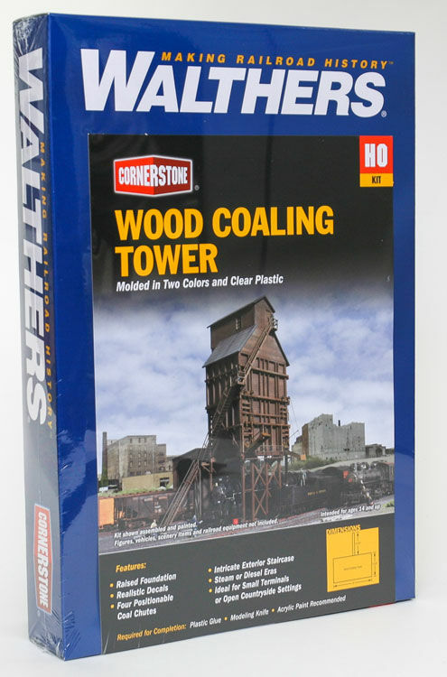 Walthers Cornerstone 2922 Wood Coaling Tower -- Kit - 7-1/2 x 6-1/2 x 10-5/8" 19.1 x 16.5 x 27cm