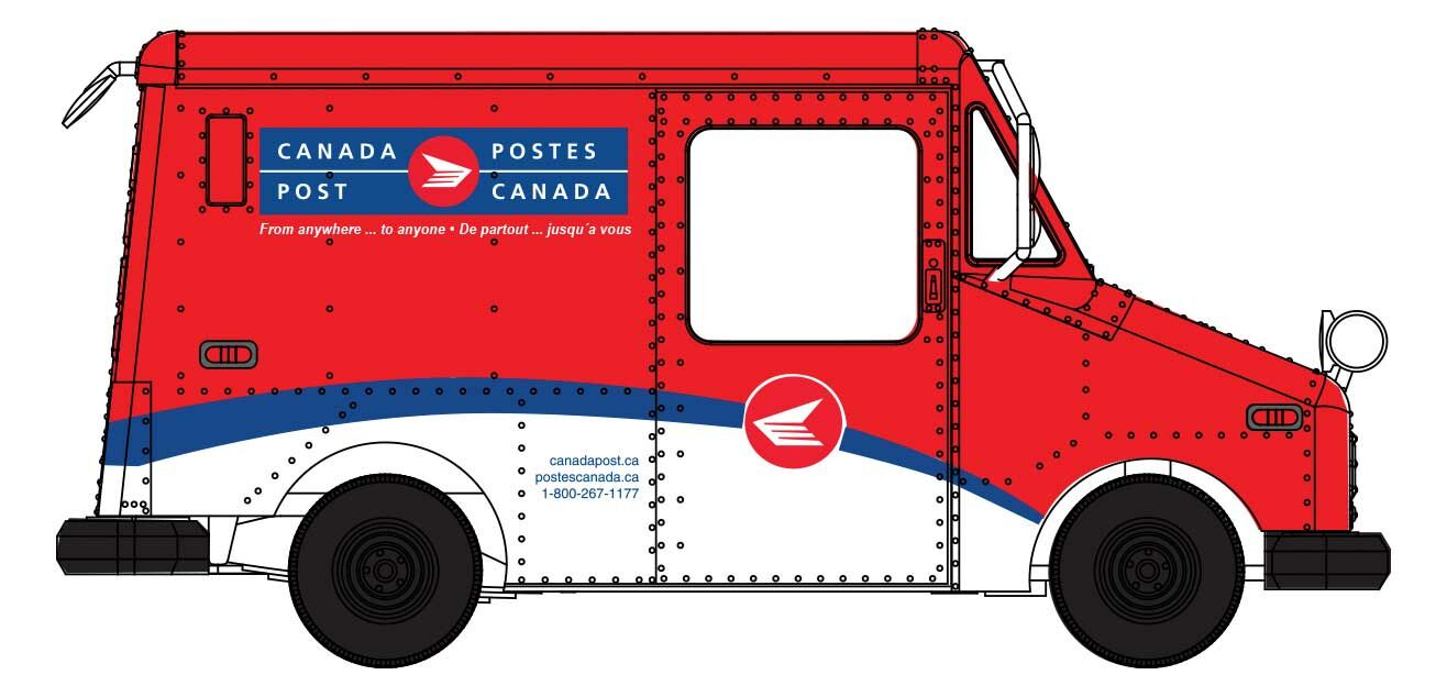 Walthers SceneMaster 12255 Long Life Vehicle (LLV) Mail Truck -- Canada Post (1998-Present Scheme)