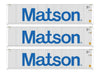 Walthers HO 18253 40' Fully Corrugated Container - 3-Pack - Matson