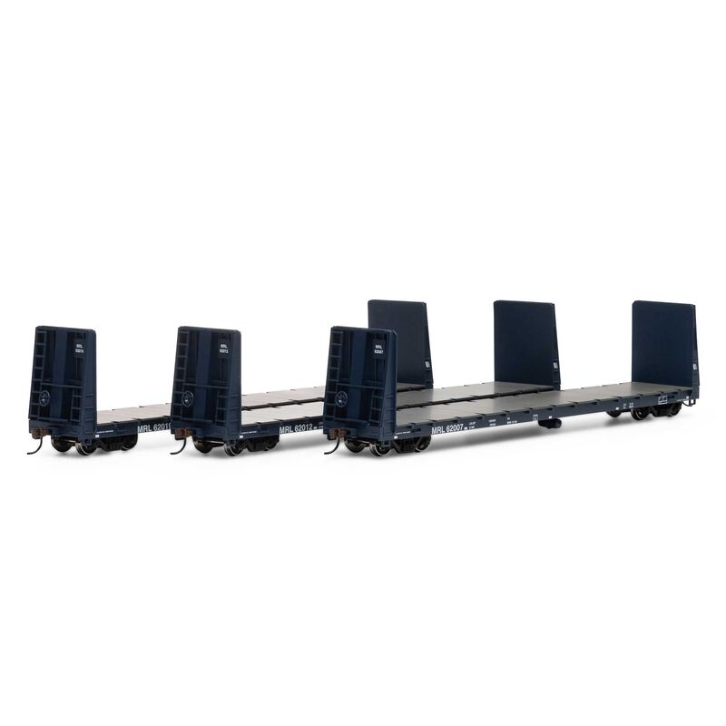 Athearn ATH17226 HO 60' Bulkhead Flat MRL #62007, 62012, 62019 (3)