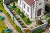 Faller 130679 HO Village church with churchyard