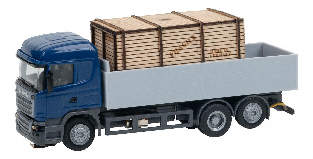 Faller 161325 HO Lorry Scania R 13 HL Platform with wooden crate (HERPA)