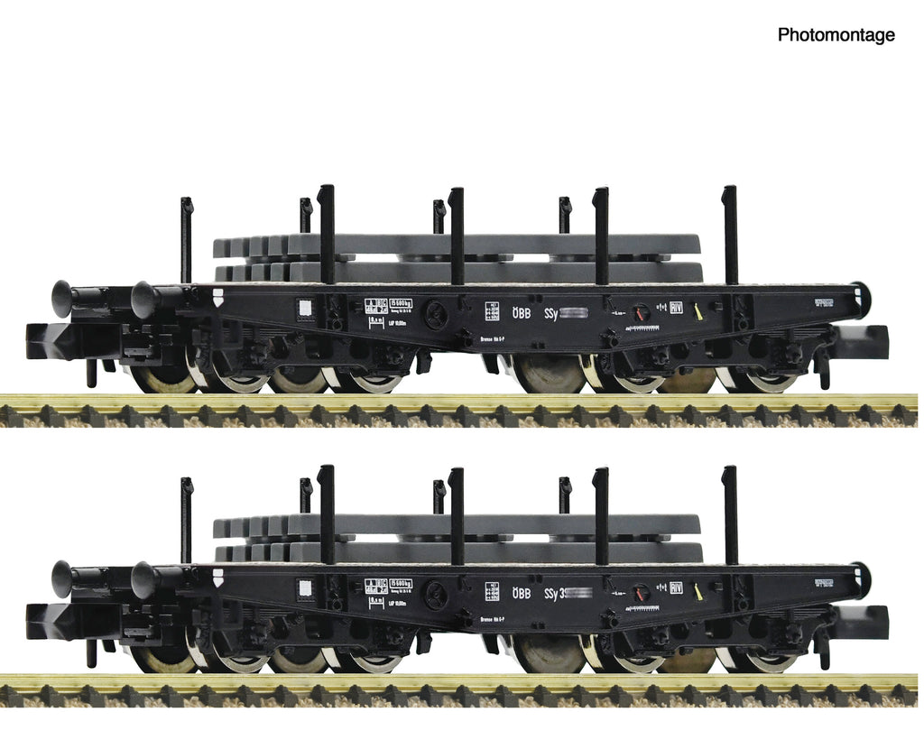 Fleischmann 6660134 N 2 piece set: Heavy-duty flat wagons, ÖBB
