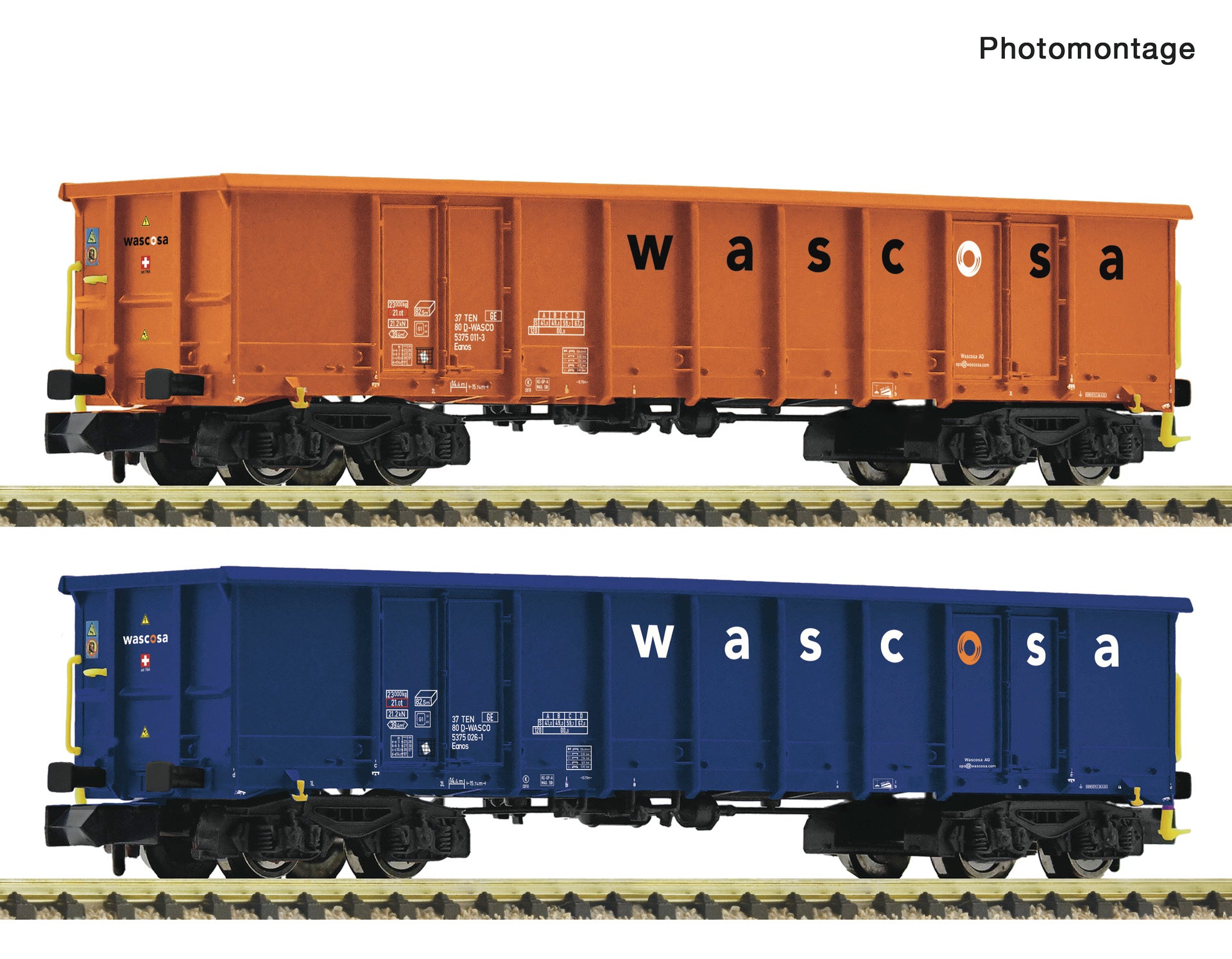 Fleischmann 6660140 N 2 piece set: Open goods wagons, Wascosa