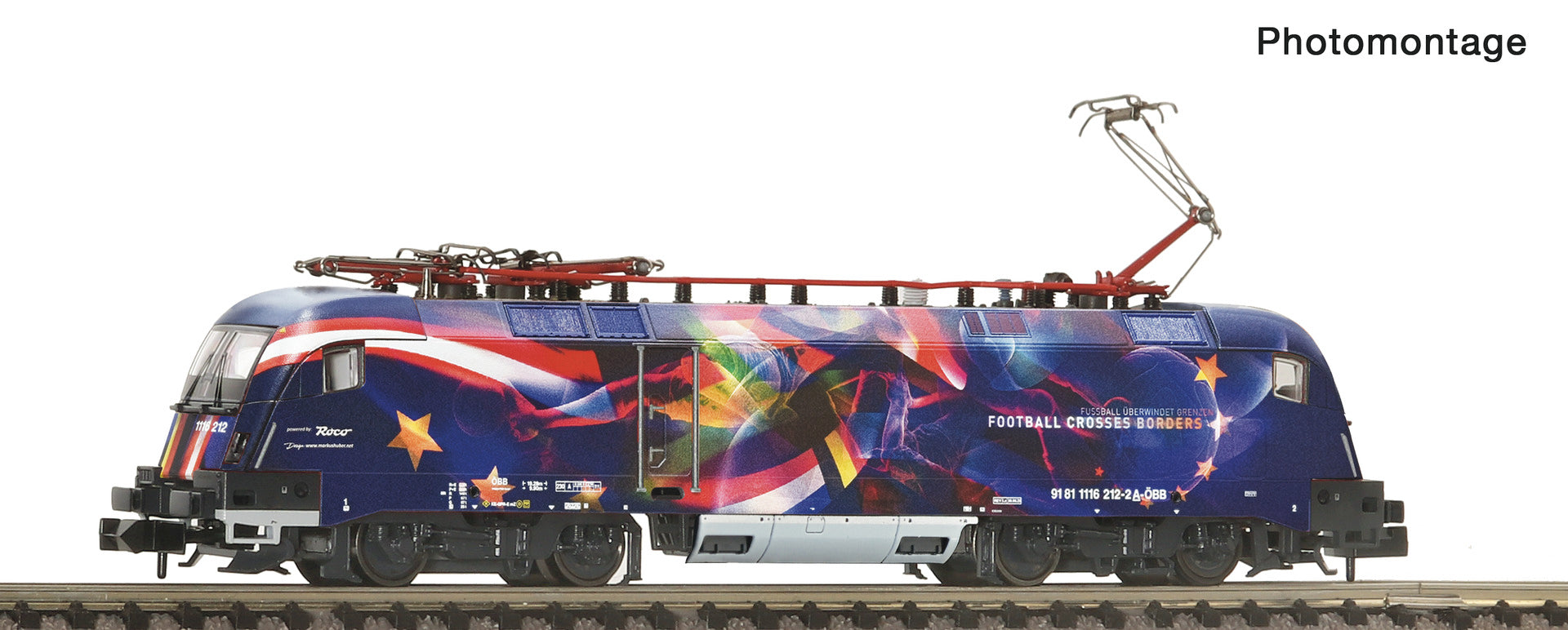 Fleischmann 7570070 N Electric locomotive 1116 212-2 "Football unites Europe", ÖBB, DC Digital Sound