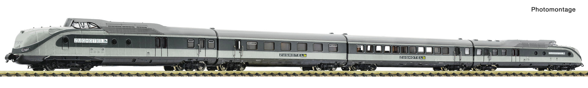 Fleischmann 7770009 N 4 piece set: DMU class 601 "Zughotel", RailAdventure