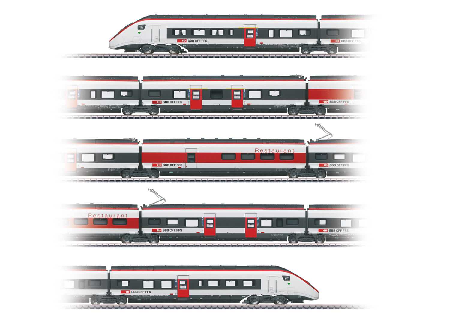 Marklin 39812 HO SBB-CFF-FFS Class RABe 501 Giruno High-Speed Rail Car Train MFX+ Digital Sound