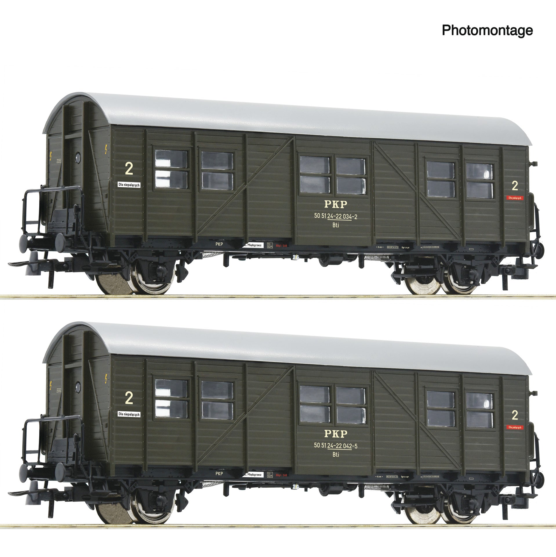 Roco 6200195 HO 2 piece set: Auxiliary passenger coaches, PKP