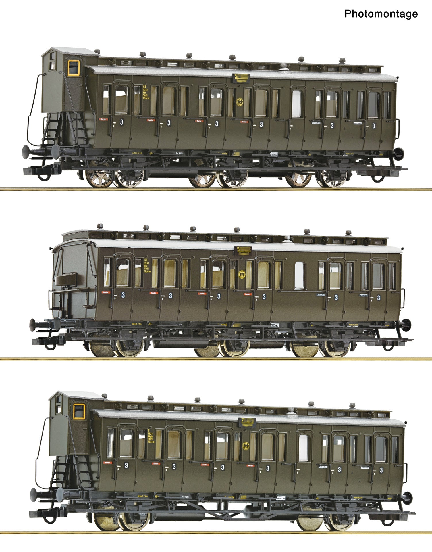 Roco 6200254 HO 3 piece set: Coaches, DRG
