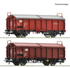 Roco 6600116 HO 2 piece set: sliding roof wagons, MAV