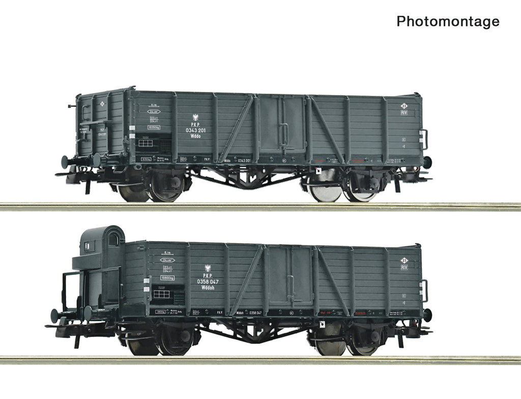 Roco 6600216 HO 2 piece set: Open goods wagons, PKP
