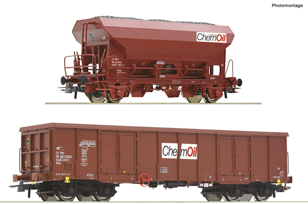 Roco 6600221 HO 2 piece set: Goods wagons, Chemoil