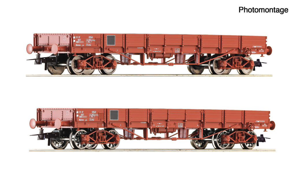 Roco 6600224 HO 2 piece set: Low side wagons, SNCF