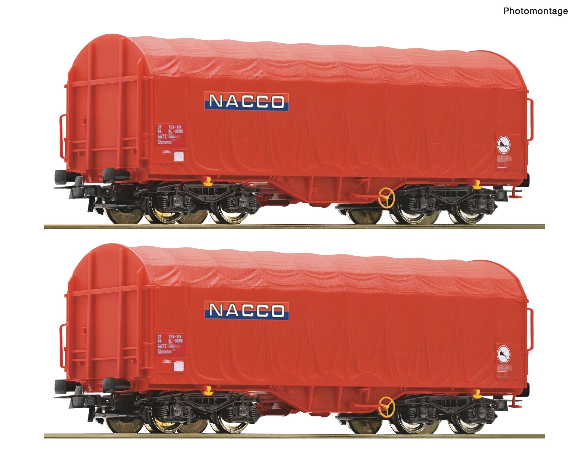 Roco 6600226 HO 2 piece set: Sliding tarpaulin wagons, NACCO