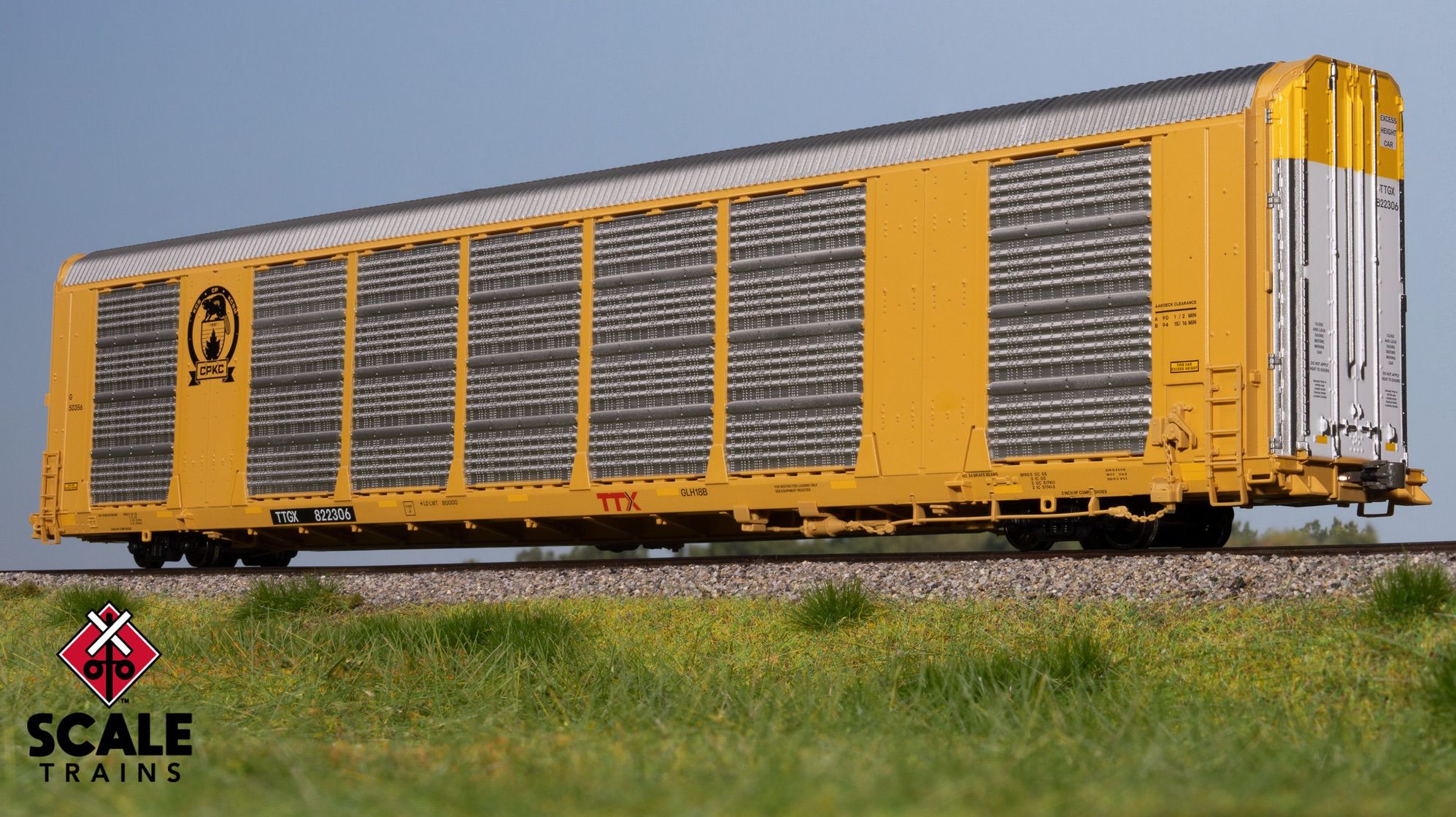 ScaleTrains SXT12021 Operator HO Scale Gunderson Multi-Max Autorack, CPKC/Beaver/TTGX 822306