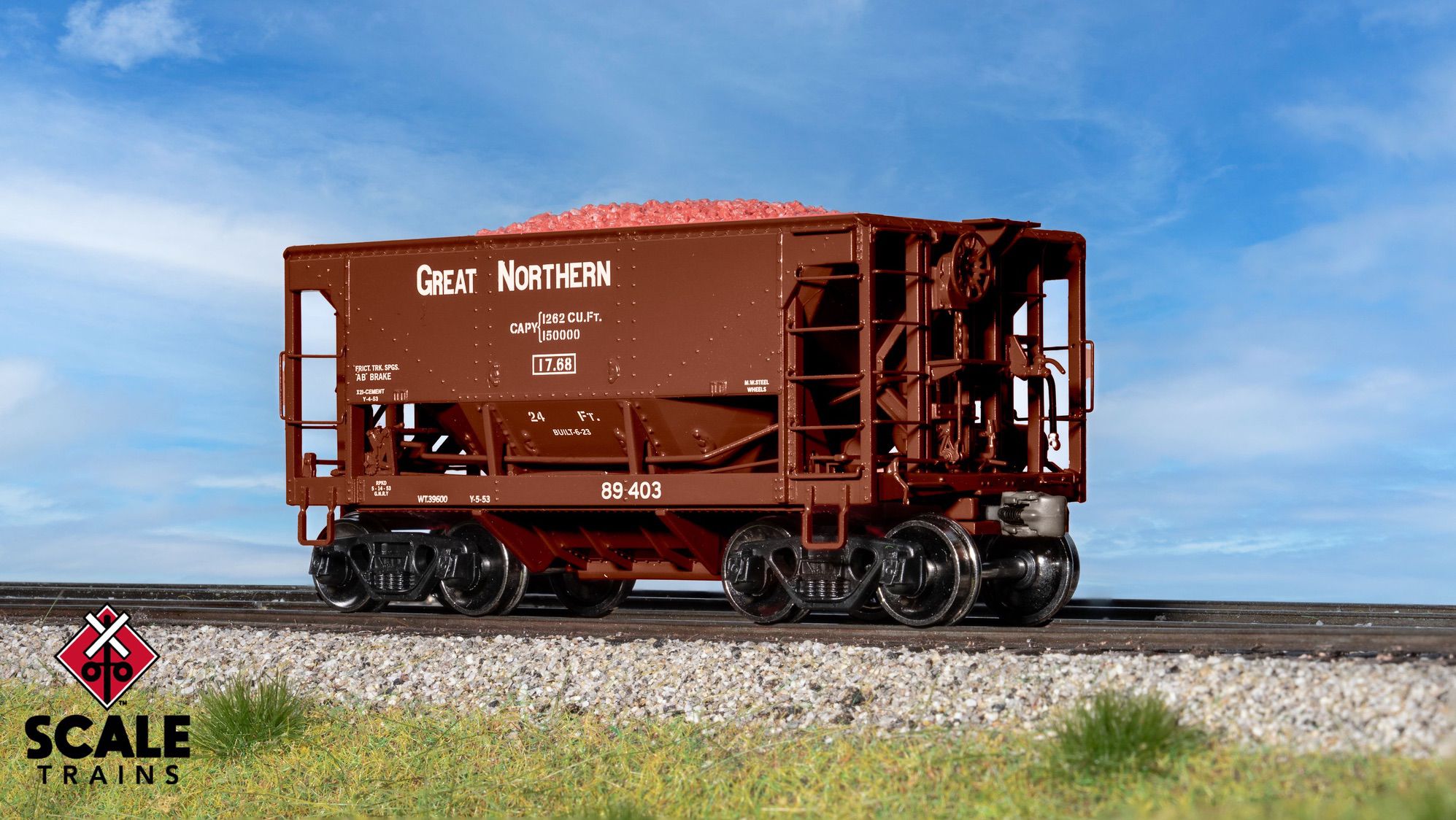 ScaleTrains SXT15211 Fox Valley Models HO Scale PSC 70-Ton Ore Car, Great Northern 89403