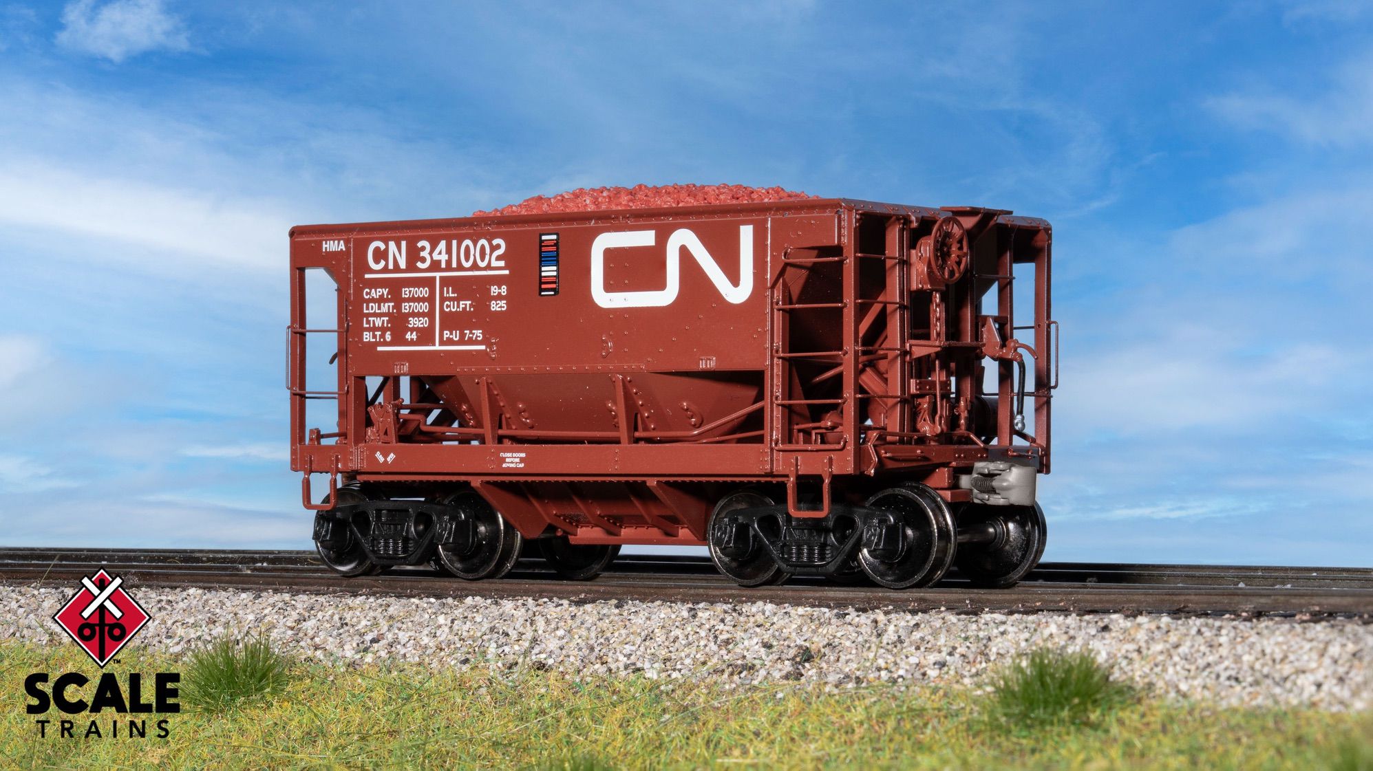 ScaleTrains SXT15247 Fox Valley Models HO Scale PSC 70-Ton Ore Car, Canadian National 341002