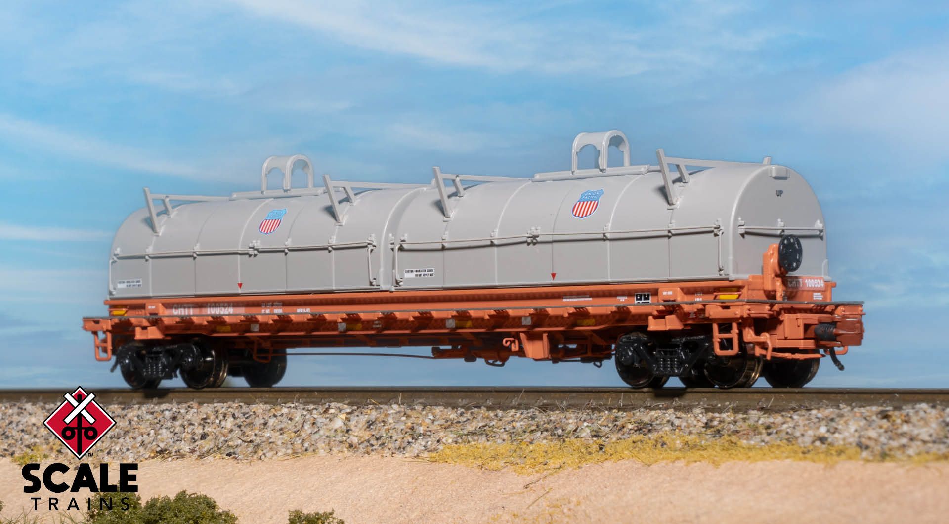 ScaleTrains SXT39493 Rivet Counter N Scale Thrall 48' 2-Hood Coil Steel Car, CHTT/Distressed/Union Pacific Hoods 100524