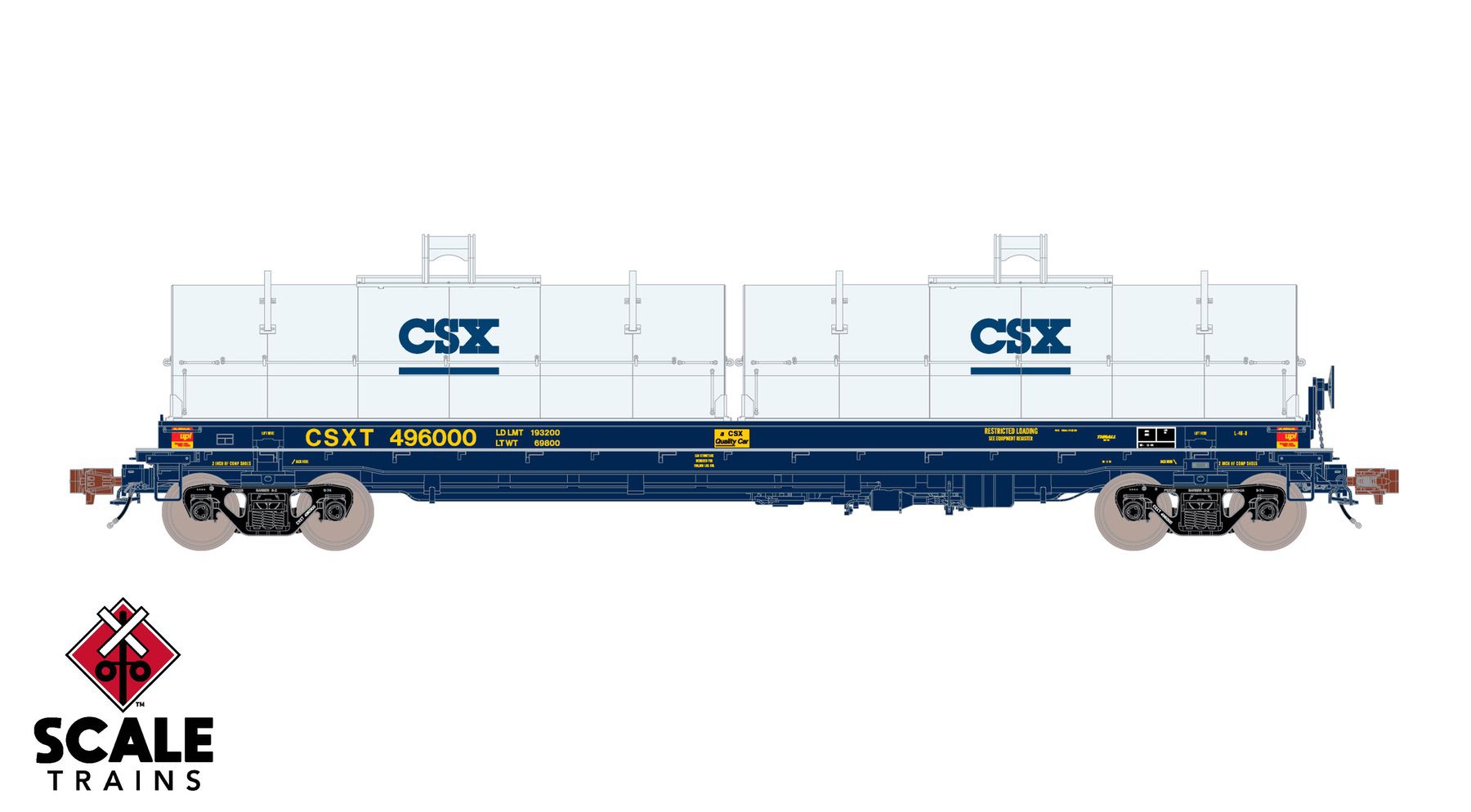 ScaleTrains SXT40278 Rivet Counter HO Scale Thrall 2-Hood Coil Steel Car, CSX/White Hoods 496019