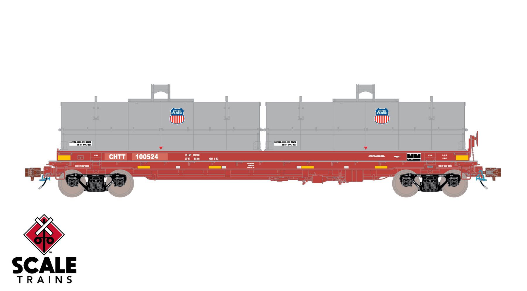 ScaleTrains SXT40304 Rivet Counter HO Scale Thrall 2-Hood Coil Steel Car, CHTT/ex-CTRN Patched/Union Pacific Hoods 100524