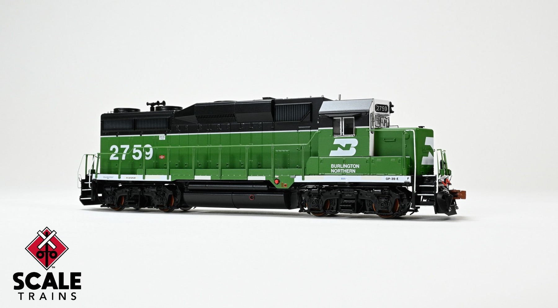ScaleTrains SXT40933 Rivet Counter HO Scale EMD GP39E, Burlington Northern/White Face/Strobe Lights 2762 DCC & Sound Equipped