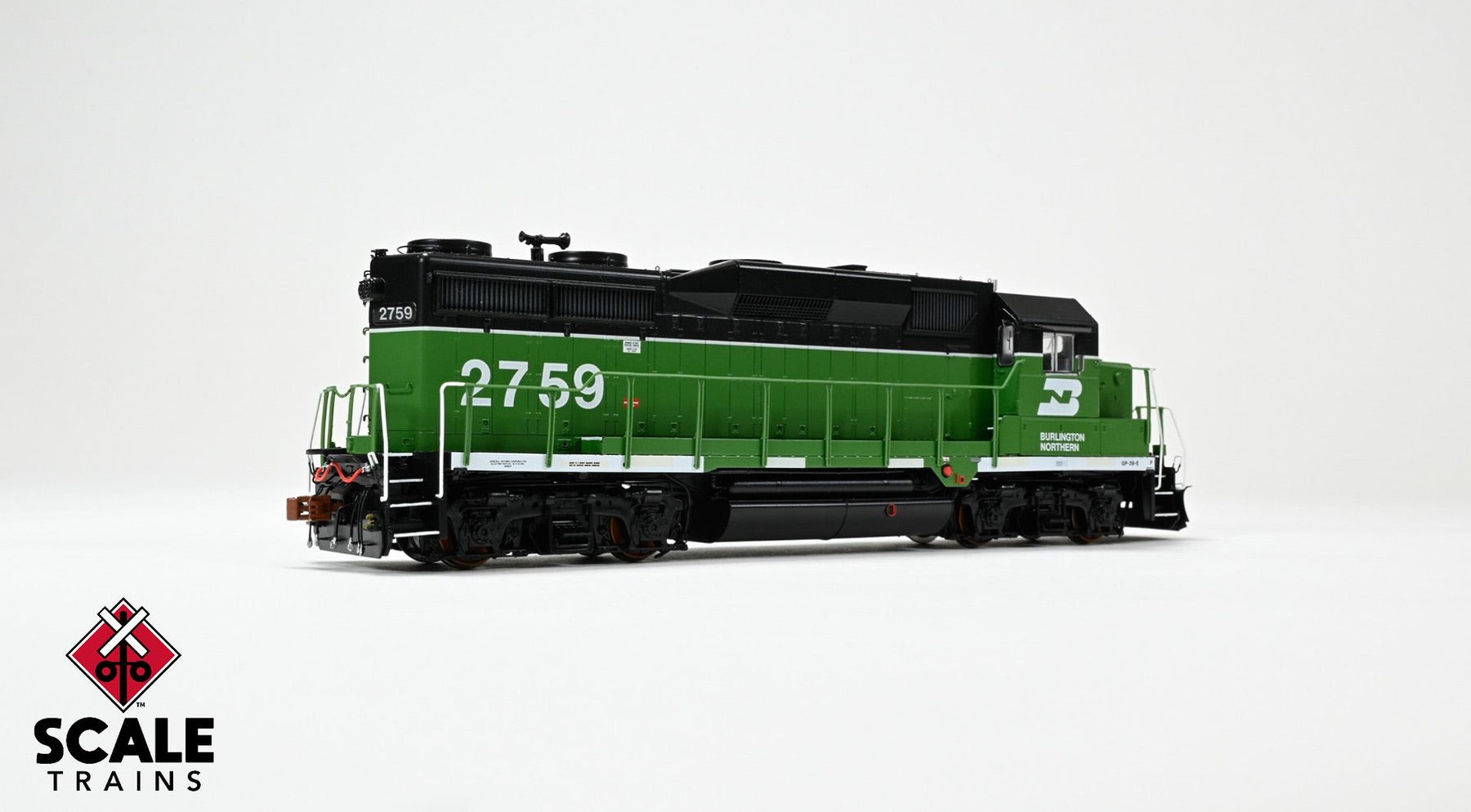 ScaleTrains SXT40933 Rivet Counter HO Scale EMD GP39E, Burlington Northern/White Face/Strobe Lights 2762 DCC & Sound Equipped