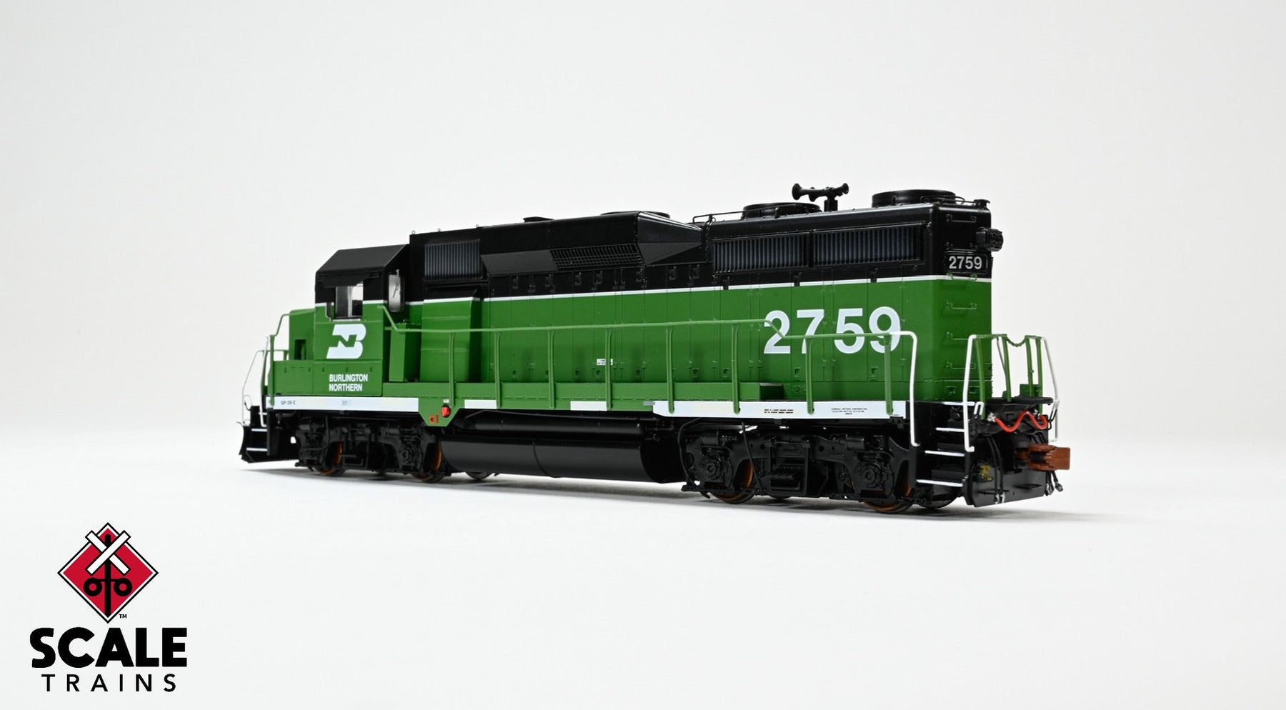 ScaleTrains SXT40933 Rivet Counter HO Scale EMD GP39E, Burlington Northern/White Face/Strobe Lights 2762 DCC & Sound Equipped