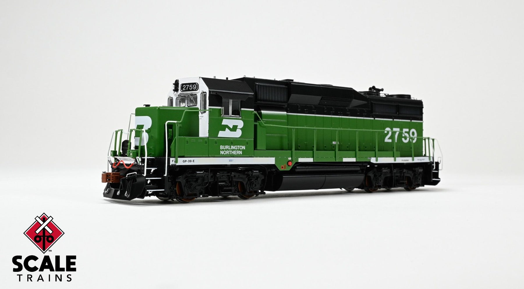 ScaleTrains SXT40933 Rivet Counter HO Scale EMD GP39E, Burlington Northern/White Face/Strobe Lights 2762 DCC & Sound Equipped