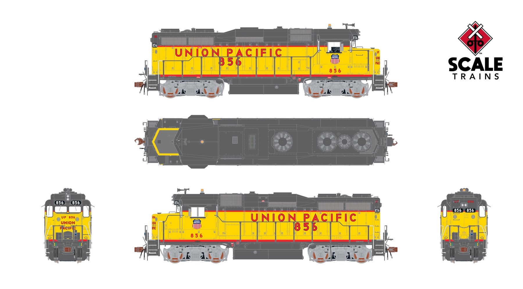 ScaleTrains SXT40977 Rivet Counter HO Scale EMD GP30 Phase Ib2, Union Pacific 817 DCC & Sound Equipped