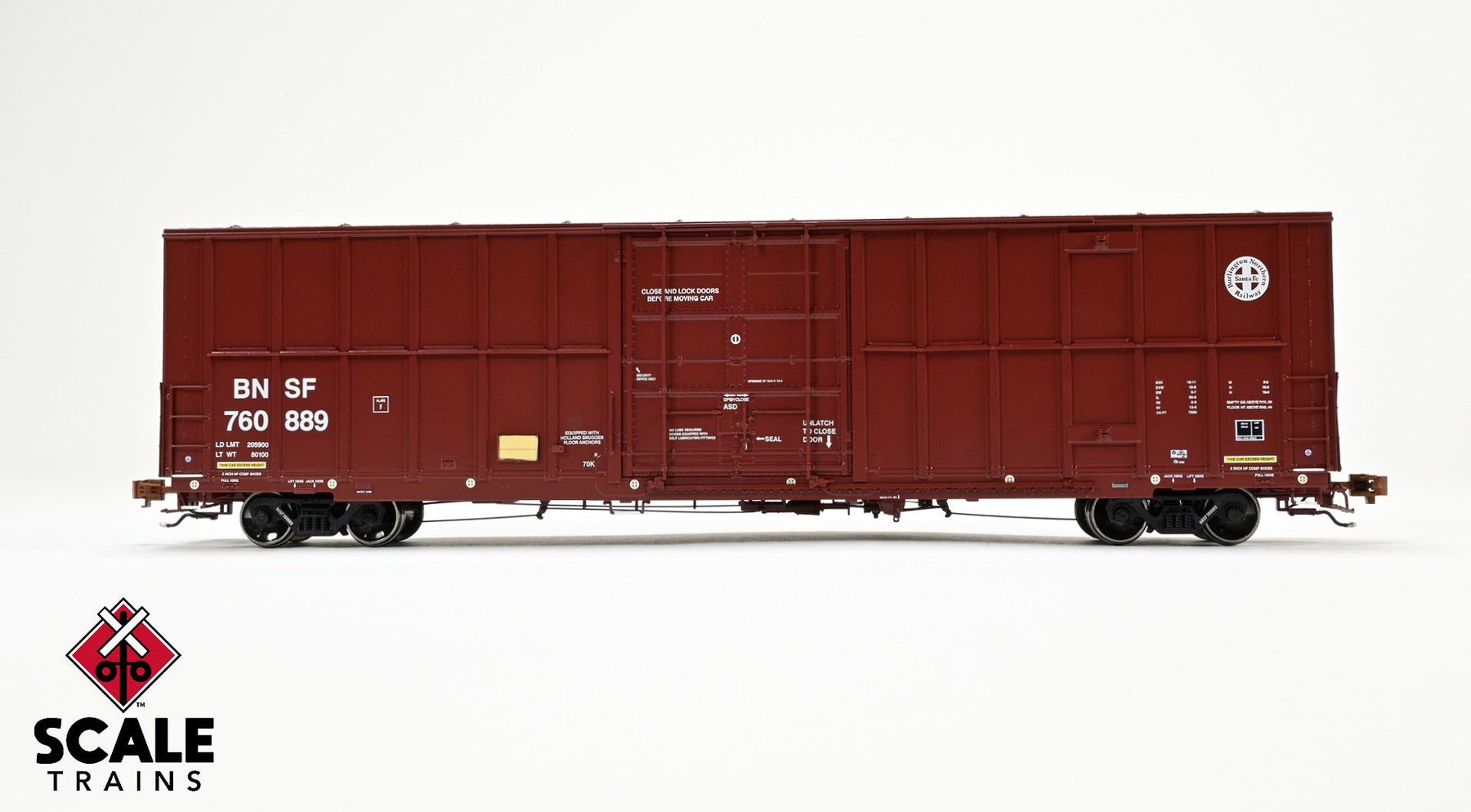 ScaleTrains SXT40992 Rivet Counter HO Scale Trinity 60' 7500 12' Plug-Door High-Cube Boxcar, BNSF/Circle Cross Logo 760889