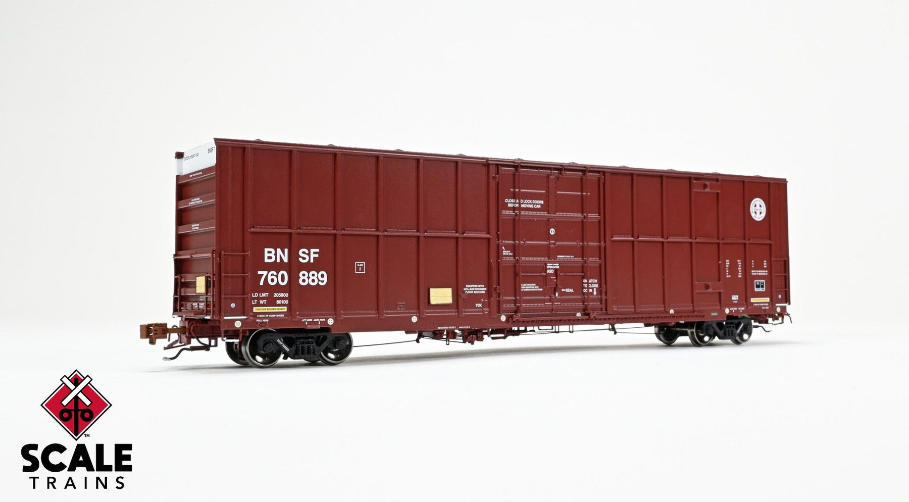 ScaleTrains SXT40992 Rivet Counter HO Scale Trinity 60' 7500 12' Plug-Door High-Cube Boxcar, BNSF/Circle Cross Logo 760889