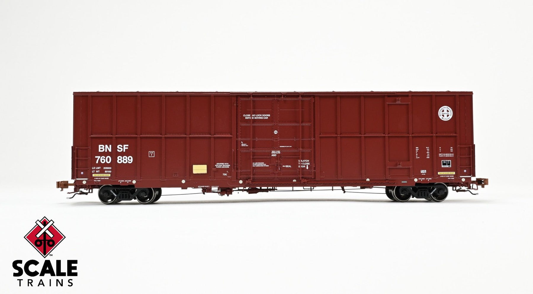 ScaleTrains SXT40992 Rivet Counter HO Scale Trinity 60' 7500 12' Plug-Door High-Cube Boxcar, BNSF/Circle Cross Logo 760889