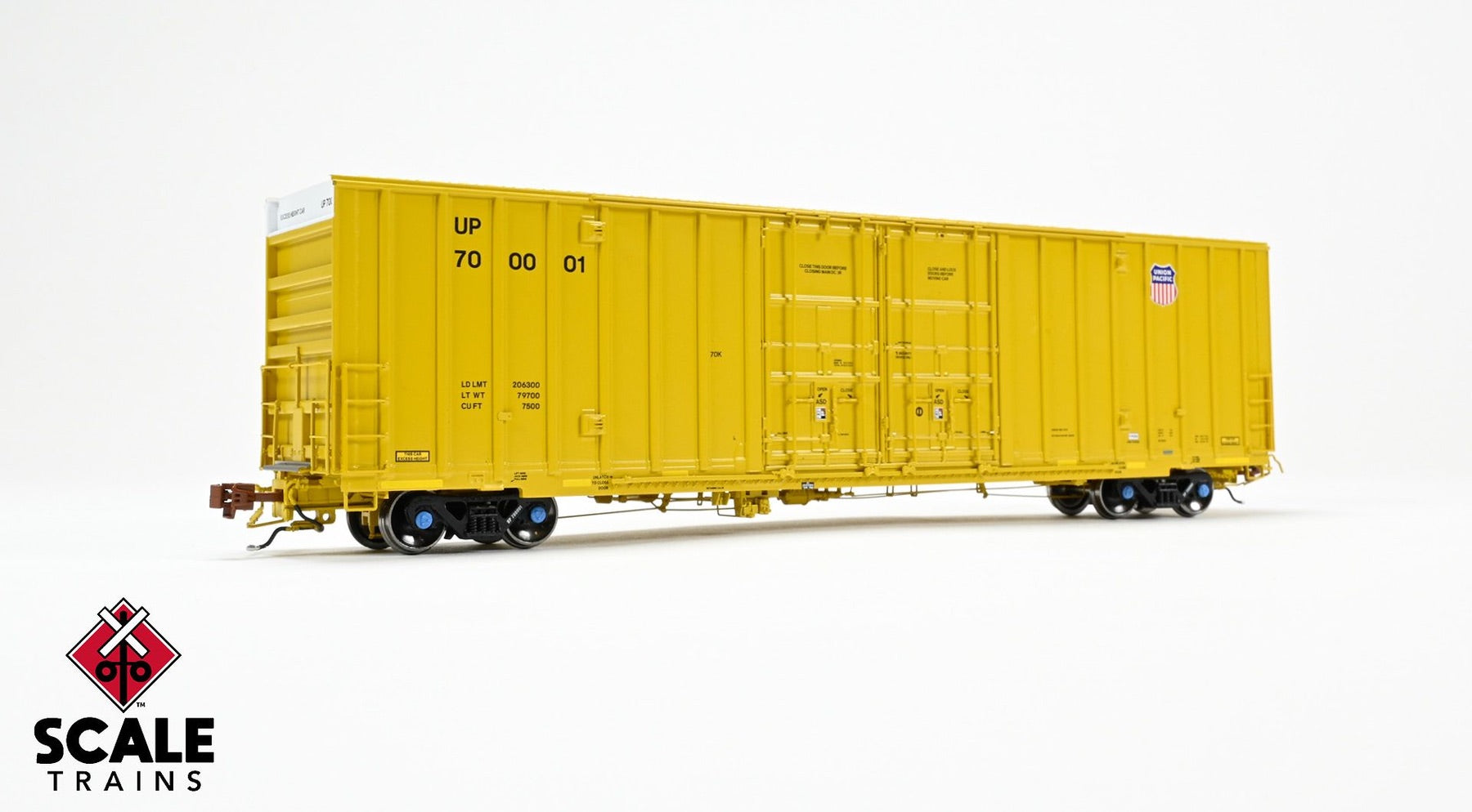 ScaleTrains SXT41022 Rivet Counter HO Scale Trinity 60' 7500 8' Double-Plug-Door High-Cube Boxcar, Union Pacific/Anti-Vandalism Reporting Marks/Conspicuity Stripes 700001
